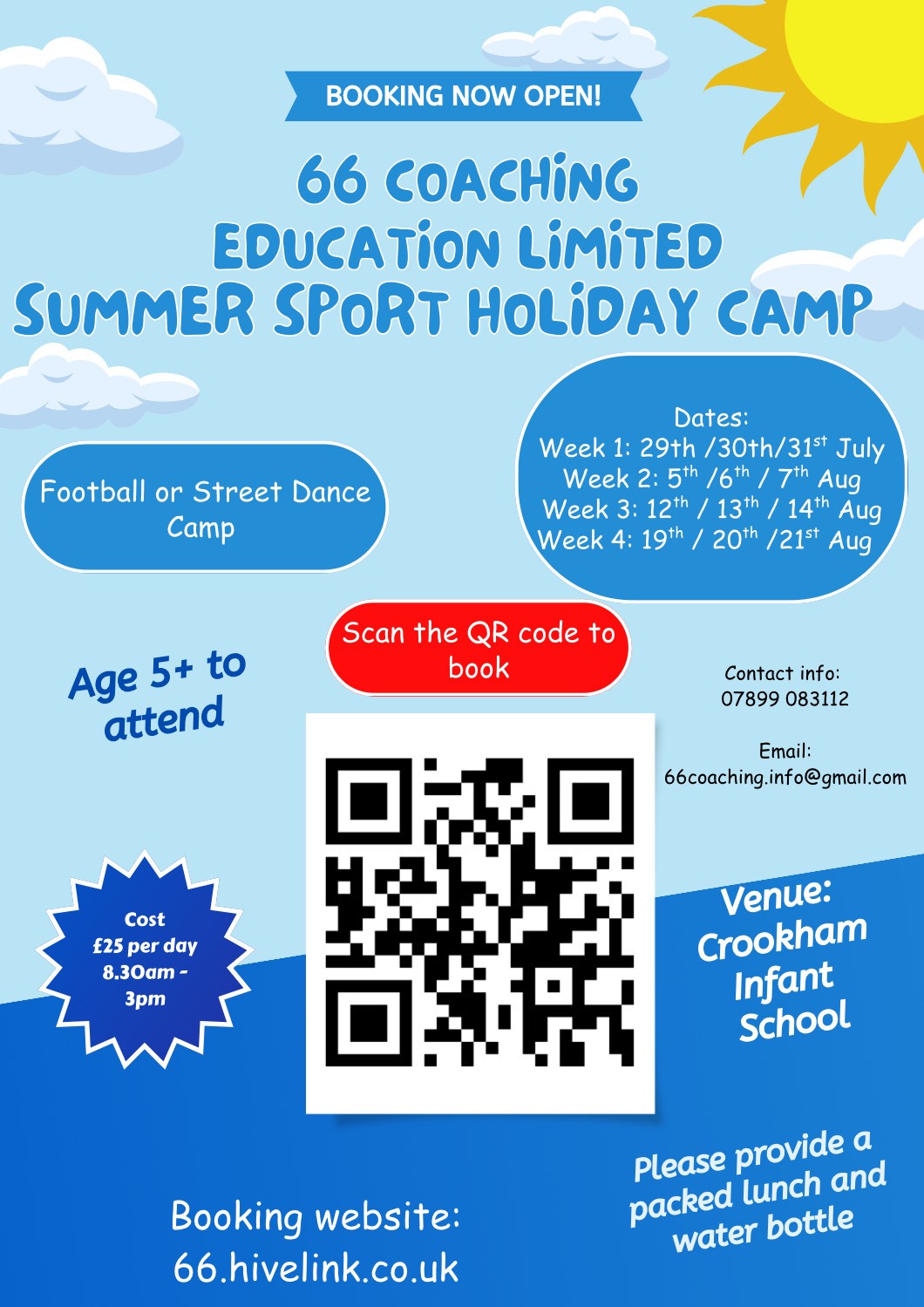 Holiday club poster for Summer 2025
